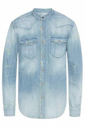Band collar denim shirt, zdjęcie 1 Band collar denim shirt od Balmain
